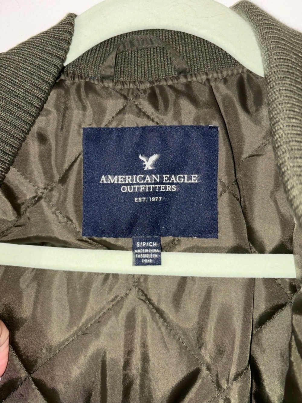 American Eagle Outfitters Olive Green Women Bomber Jacket - Picture 2 of 8